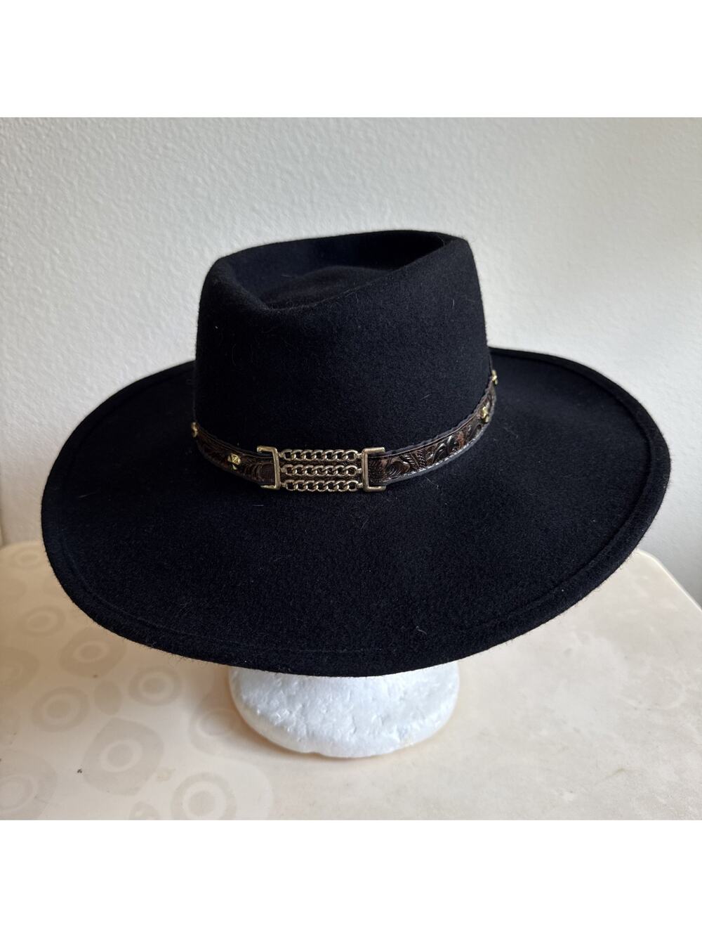 Vintage Eddy Bros "Little Joe" Cowboy Hat Co. Size 7 1/8 Wool Black Made In USA